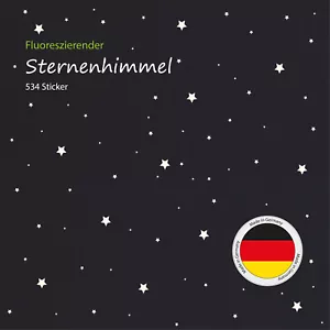 Sternenhimmel 534 Sterne Aufkleber Sticker fluorezierend Wandtattoo - Bild 1 von 2