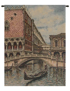 Venecia II Tapiz Italiano Colgante de Pared Tejido en Italia, Paisaje Lago Paisaje - Imagen 1 de 5