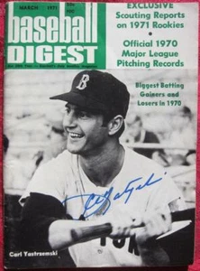 Carl Yastrzemski Red Sox signed March 1971 Baseball Digest Beckett BAS Auto - Picture 1 of 5