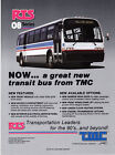 1991 TMC RIS 08 Series, Great New Transit Bus, 8.25x11 Inch Magazine Ad
