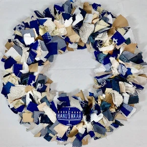 Chanukka LAPPENKRANZ 14" HANDGEFERTIGT TÜR WAND DEKOR WUNDERSCHÖN EINZIGARTIGES GESCHENK - Bild 1 von 4