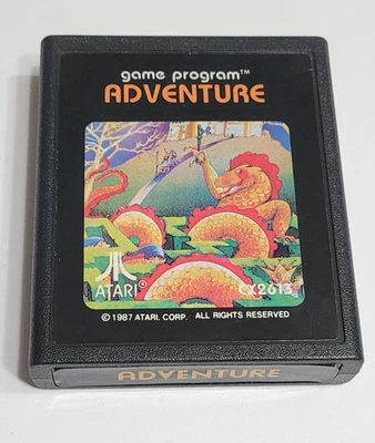 ADVENTURE Atari 2600 Rare Font glossy end label Variant Atari Corp 1987 Game - Image 1 of 4