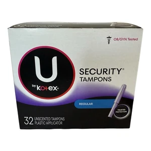 Tampones de seguridad U by Kotex regulares sin perfume 25 unidades caja abierta nuevos - Imagen 1 de 5