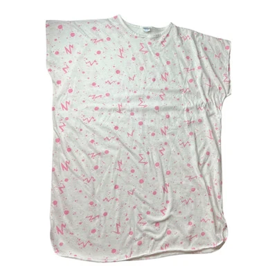 Camiseta túnica blanca/rosa vintage años 80 talla única Foto 1 de 4