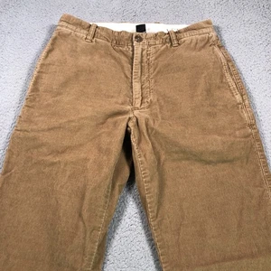 Vintage J.Crew Pants Mens 30x30 Brown Y2k Corduroy Flat Front Trousers Straight - Picture 1 of 14