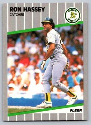 1989 Fleer #9 Ron Hassey Oakland Athletics - Image 1 of 2