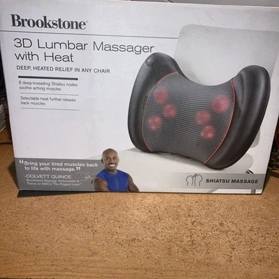 Nuevo en caja Masajeador Lumbar Brookstone 3D con Masaje Shiatsu Calor Foto 1 de 4