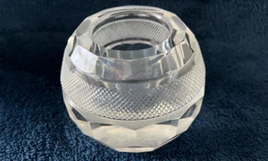 Antique Cut Lead Crystal Honeycomb & Fine Cross Hatch Match Striker Match Holder - Picture 1 of 8