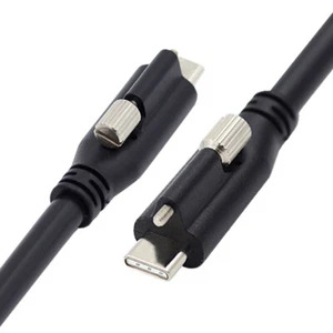 USB 3.1 Type-C Locking to Locking USB-C Data Power Cable for Camera With Screw - Picture 1 of 8