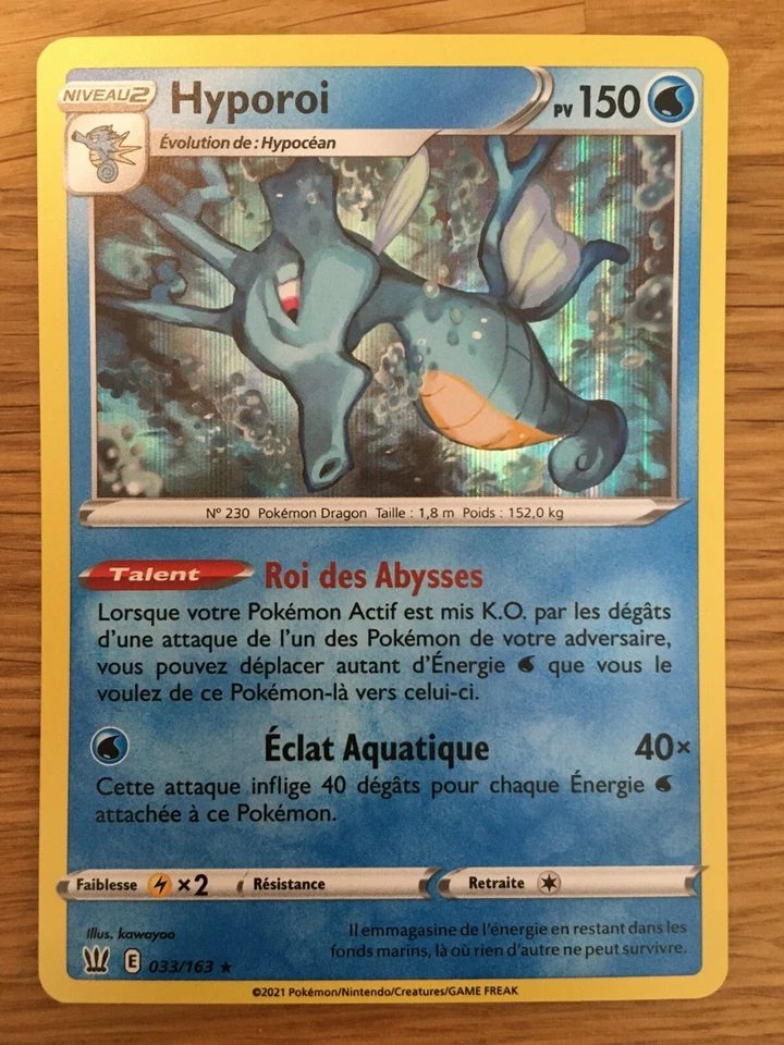 Carte Pokémon HOLO Hyporoi 033/163 EB05 Epée & Bouclier Styles de Combat FR NEUF - Photo 1/1