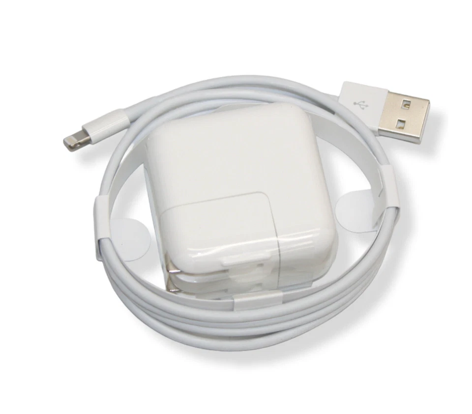 Apple 12W Genuine USB Wall Power Adapter Charger Lightning Cable for iPad iPhone - Image 1 of 1