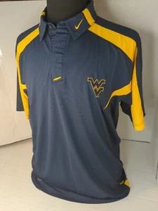 West Virginia Mountaineers Nike Polo Shirt Adult Medium Dri Fit Performance Mens - Picture 1 of 14