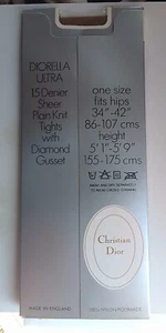 Christian Dior Diorella Ultra Mink Tights 15 Denier One Size New Free P&P - Picture 1 of 3