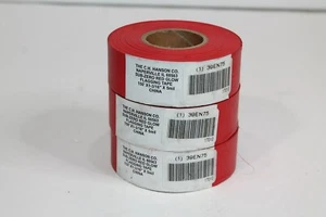 Hanson 150' X 1.2" W 5 mil plastic Flagging Tape Red Sub 39EN75 - Picture 1 of 1