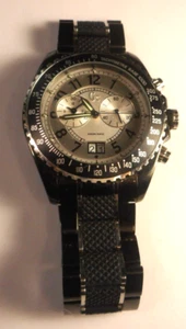 GUESS WATCH #I46001GI BLACK SILVER DIAL - Picture 1 of 13