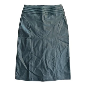 Dazz Women's Pencil Skirt Black Lined Zip Faux Leather Size Medium - Picture 1 of 5