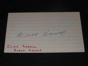 Chicago Blackhawks Cliff Koroll Signed 3x5 Autograph Index Card JSA COA 714 - Picture 1 of 1