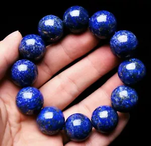 Huge 14/16/18/20mm Natural Egypt Blue Lapis Lazuli Gemstone Beads Bracelet 7.5" - Picture 1 of 12