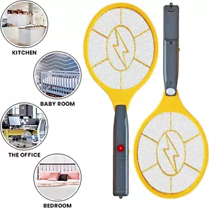 More details for electric fly insect swatter zapper bug mosquito killer wasp trap swat racket bat