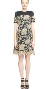 TADASHI SHOJI sabi gold lace overlay dress size 14 Womens Cocktail Party - Picture 1 of 10