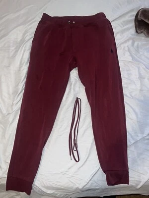 Polo Ralph Lauren Fleece Sweatpants Maroon Sz Small - Image 1 of 2