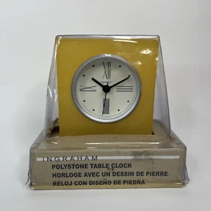 Vintage Ingraham Polystone Table Clock Made Taiwan Brand New NOS - Picture 1 of 5