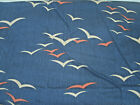 Vintage Fabric--1979 Atelier Upholstery  --Navy w Segulls Design--3 yds 12" x 54