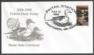 AOP2 USA 2008-2009 Federal Duck Stamp FDC; cachet by Artist Joe Hautman - Picture 1 of 1