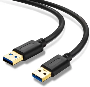 USB Male to Male Cable Cord with Gold-Plated Connector USB 3.0 a to a 3Ft - Picture 1 of 11