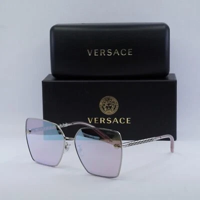 Nuevas gafas de sol VERSACE VE2270D 10007V plateadas/rosa espejadas blancas 63-15-145 Foto 1 de 4