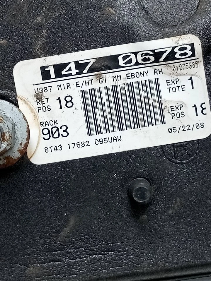 Used Right Door Mirror fits: 2008 Ford Edge Power manual fold body color cap w/l - Image 1 of 4