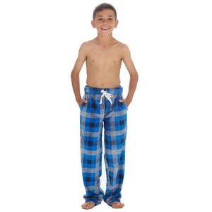 Boys Fleece Lounge Pants Kids Soft Handle Loose Leg Pyjama Bottoms PJs Nightwear - Picture 1 of 18
