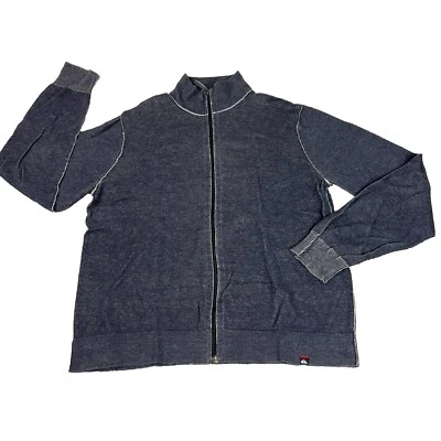 Quiksilver Full Zip Jacket Sweater Mens Small Gray Acrylic Cotton Skater Surfer - Image 1 of 4