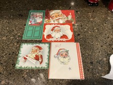Vintage Santa Claus Christmas Cards Set Of 5 Used