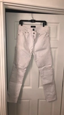 Pantalones de mezclilla rasgados blancos Forever 21 para hombre Foto 1 de 4
