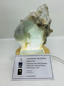 Roher blauer Aquamarin-Beryll-Aquamarin-Glimmer-Quarzkristall-Pingwu Mine, China-303g - Bild 1 von 15