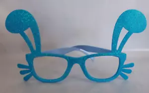 Nuevo Disfraz de Conejo Plegable Anteojos (Sin Lentes) Orejas Bigotes HALLOWEEN AZUL - Imagen 1 de 5