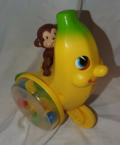 Vintage rare wind up toy, Monkey ridding a banana - Picture 1 of 9