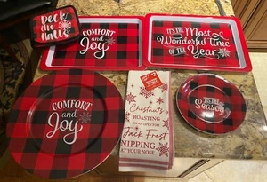 15 Piece Christmas Table Decor Buffalo Check - Picture 1 of 3