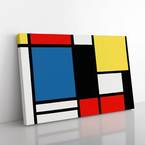 Composition Vol.3 By Piet Mondrian Canvas Wall Art Print Framed Picture Decor - Picture 1 of 6