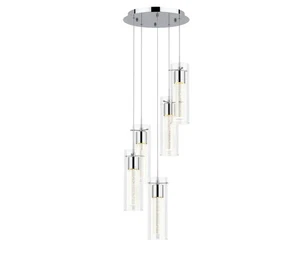Alice 5-Light Chandelier Pendant Ceiling Light, Integrated Led and Bubble Glass, - Picture 1 of 3