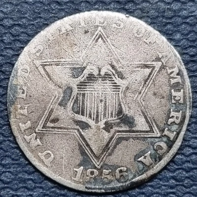 1856 Three Cent Piece 3c Silver Trime Key Date Better Grade #93503 - Image 1 of 2