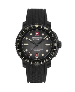 SWISS MILITARY HANOWA Men Analog Quartz Casual Watch Classic Dress Black Dial Wa - Picture 1 of 6