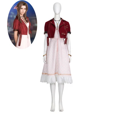 Disfraz de Aerith Gainsborough Final Fantasy VII Renacimiento cosplay traje conjunto completo Foto 1 de 4