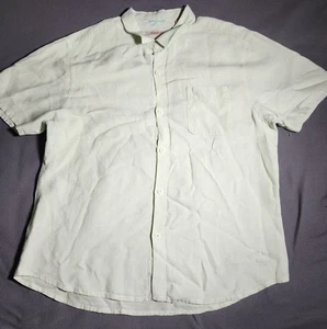 Camisa Tommy Bahama Para Hombre XXL Verde Claro 100% Lino Manga Corta Abotonada Relajarse - Imagen 1 de 20