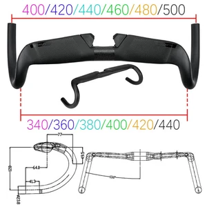 Carbon Gravel Road Bike Handlebar Half Internal Cable 31.8mm 13 Degree - Picture 1 of 24