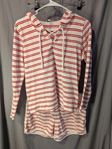 J Crew Woman's Small And Medium Sweat Outfit Red Stripes Shorts Sweatshirt - Picture 1 of 9