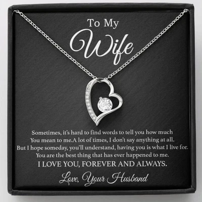 To My Wife Necklace Gift for Wife Anniversary Necklace from Husband Jewelry - Image 1 of 4
