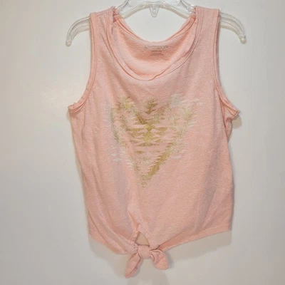 Girls M 7/8 Xhileration Sleeveles Peach Colored Shirt With Gold Glitter Heart... - Image 1 of 4