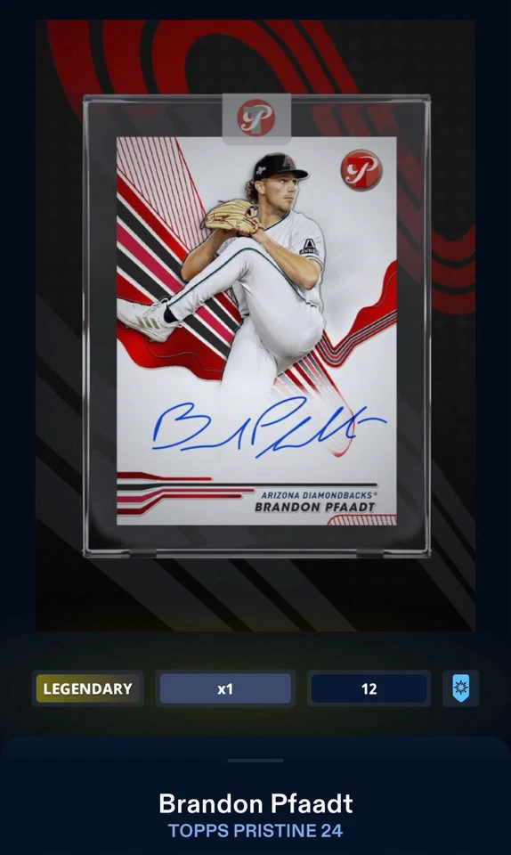 24 Topps Bunt DIGITAL Pristine Red Signature LEGENDARY 12cc Brandon Pfaadt - Image 1 of 1